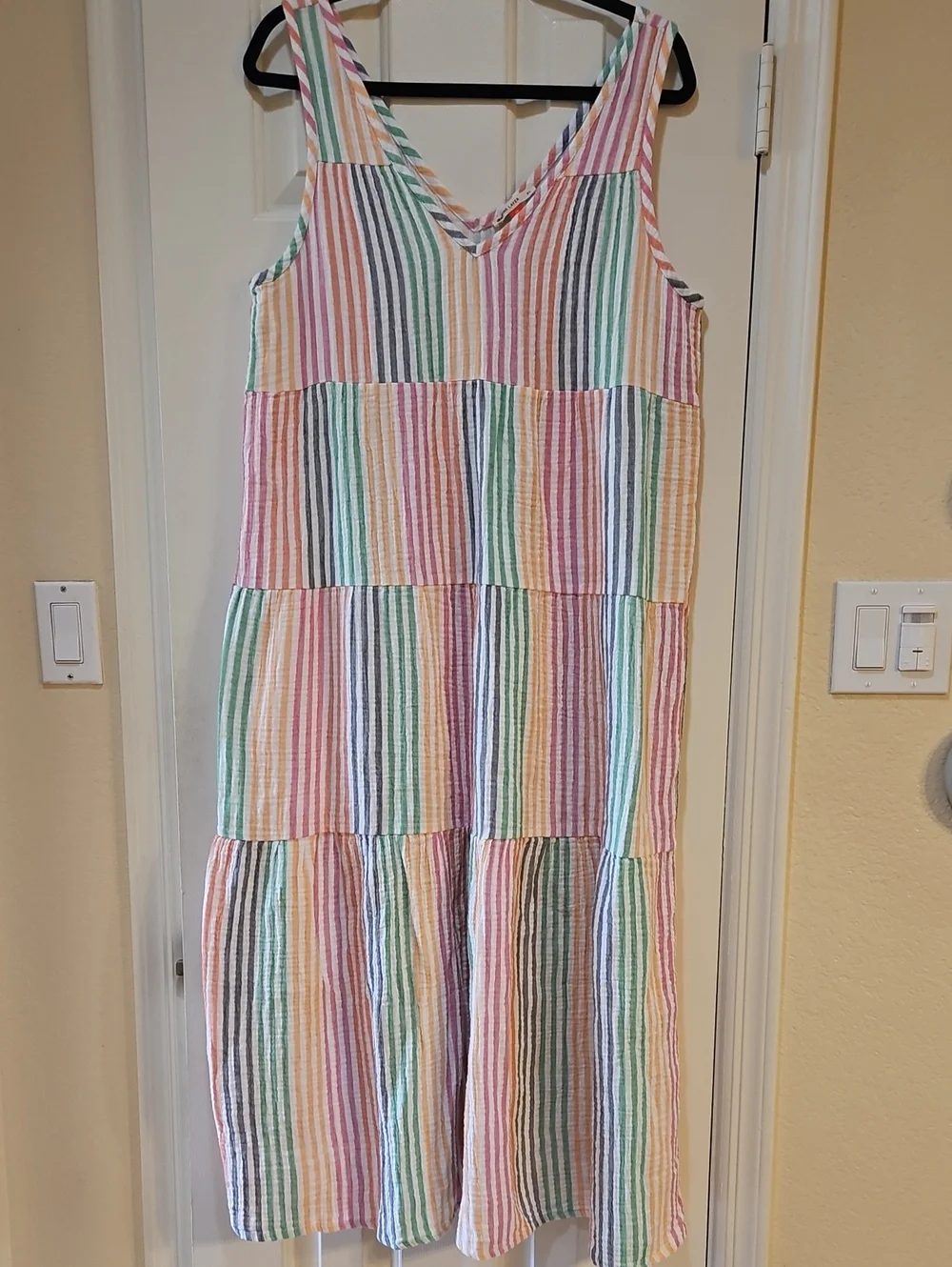 Marine Layer Pastel Striped Tiered Maxi Dress - Picture 1 of 10